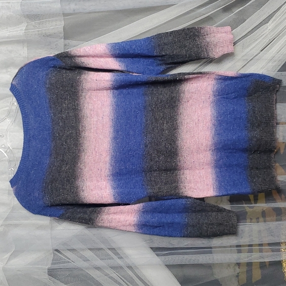 H&M Ombre Striped Knit Sweater/Jumper Sz2 Grey,Blue,Pink - Picture 3 of 3